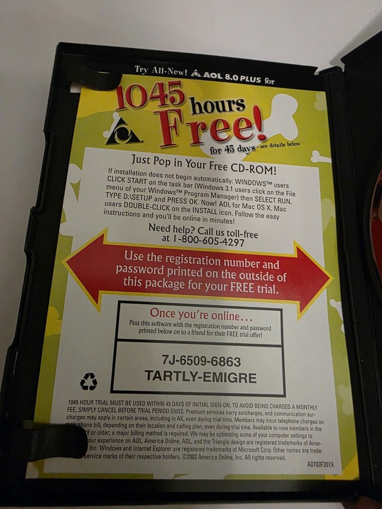 AOL 8.0 Plus CD collectible