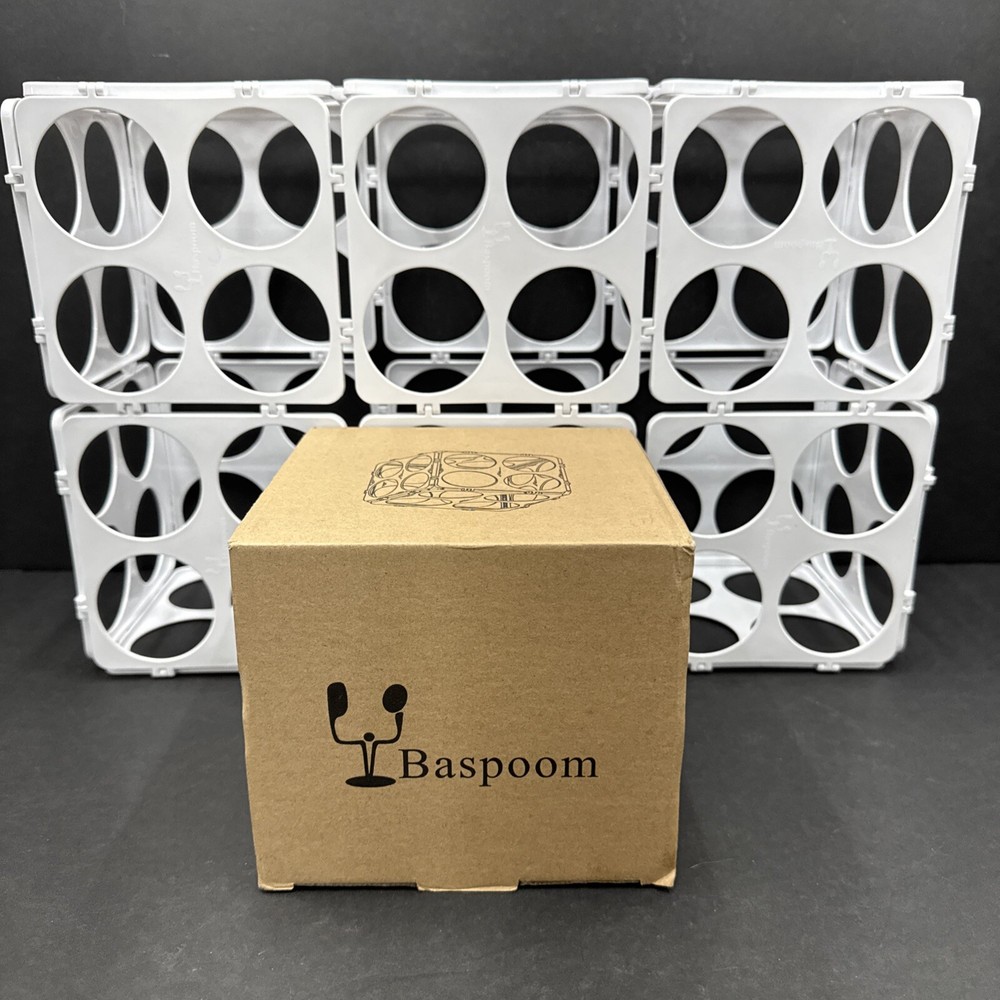 Baspoom Vinyl Roll Storage Rack 24 Rolls White Adjustable Stackable