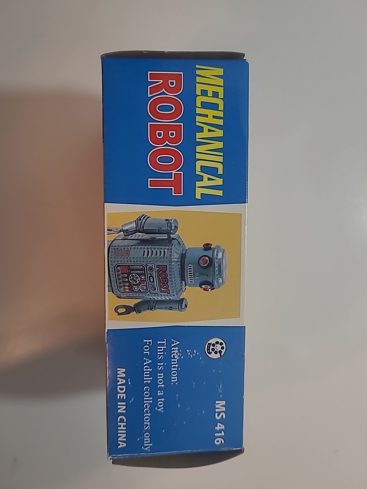 Tin Wind Up Robot Mechanical Robot With Key And Box Tested Great Shape