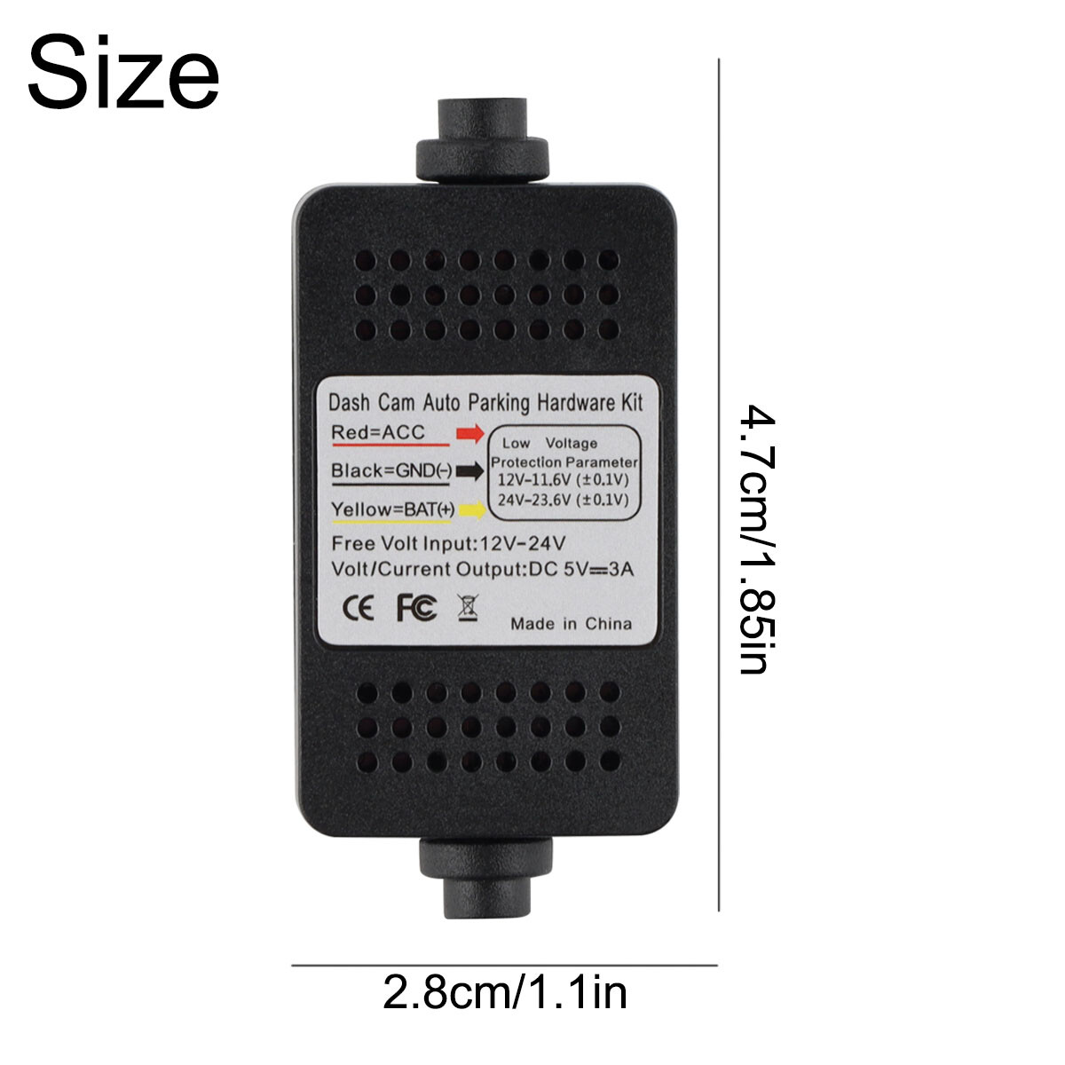 USB C Dash Cam Hardwire Kit For Fuse 12-24V to 5V/3A Type C Port Hard Wire Cable