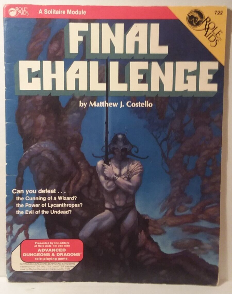 Advanced Dungeons & Dragons Role Aids: Final Challenge Solitaire Vintage OOP