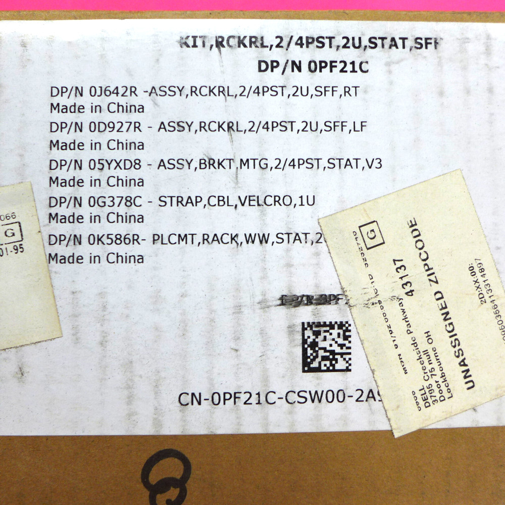 Genuine Dell 2U SFF Static RackRail Kit PF21C