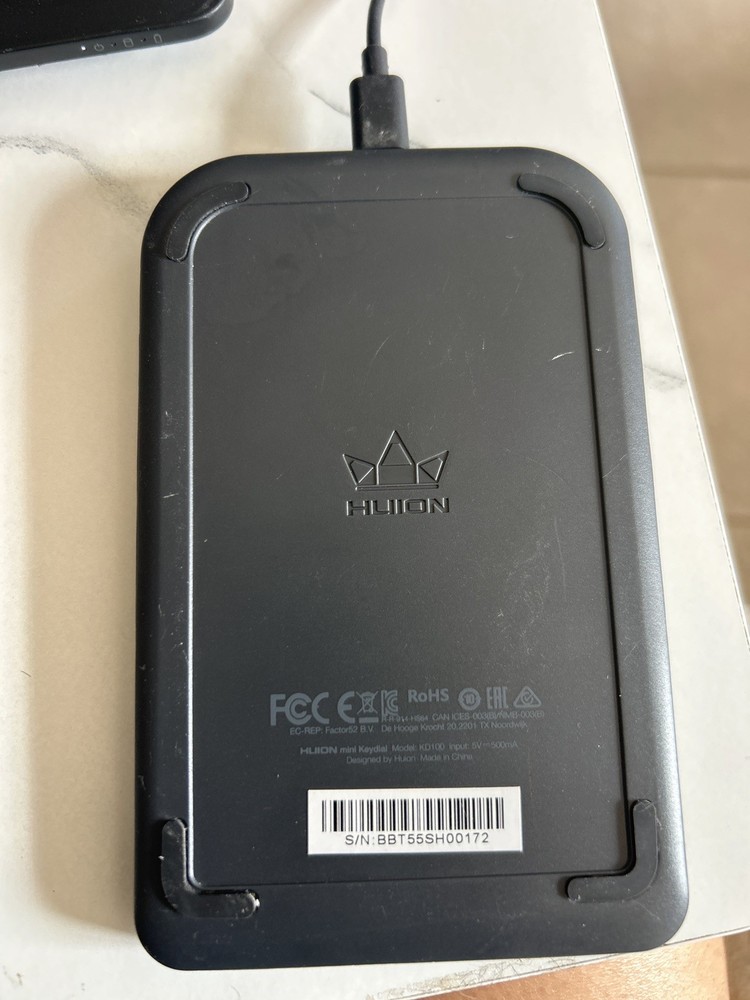 Huion Mini Keydial KD100 Shortcut Controller Dial Keyboard Tested Working