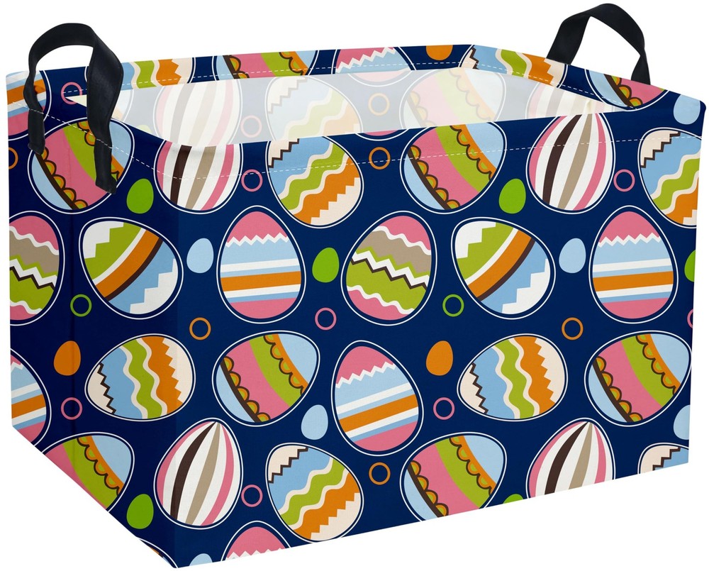 Essme Rectangular Easter Baskets,Bule Bins with Handles for Easter Decor,Shel...