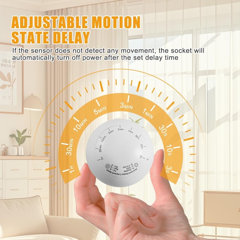 ASOFTY Motion Sensor Switch with Outlet, PIR Wireless Motion Sensor Switch, A...