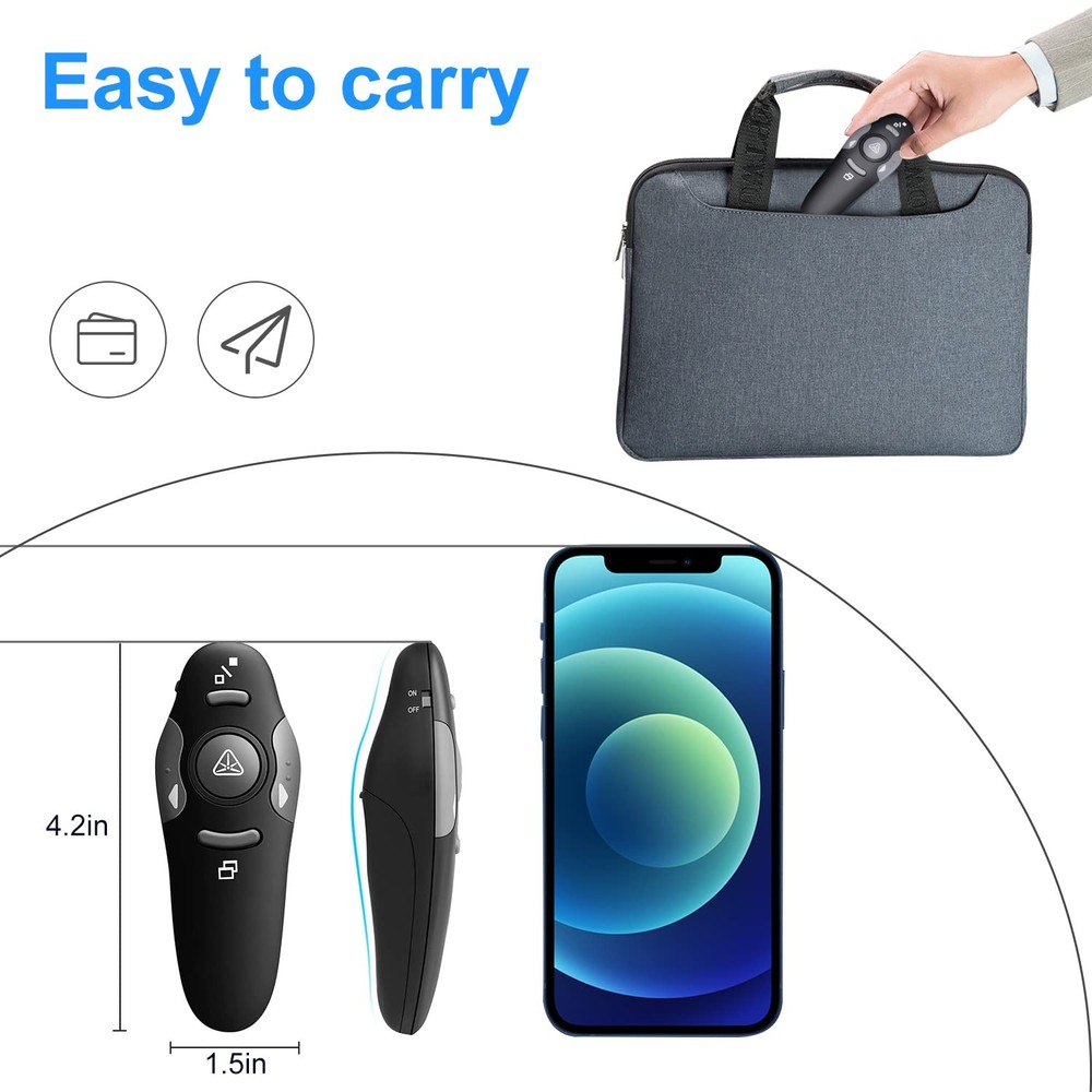 Wireless Presentation Clicker for PowerPoint Presentations, USB Dongle Presen...