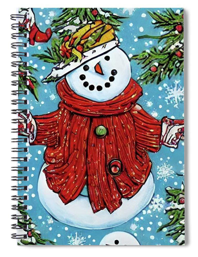 Snowman Joy Spiral Notebook Blank Notebook Lined Journal 8 X 6 Notebook