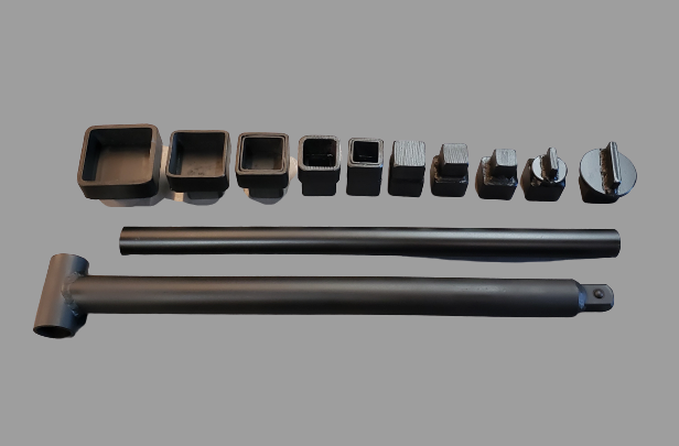 Plumbing cleanout plug wrench set - plumbing tool - cleanout cap - Steel case