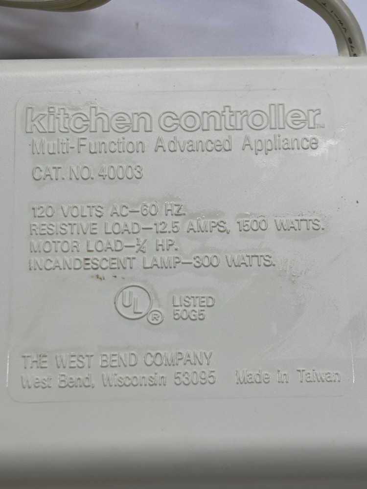 Vintage West Bend Kitchen Controlle Mult-function Advanced Appliance