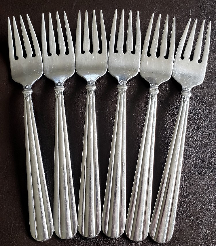 Oneida Unity Salad Forks Community Stainless Flatware Lot of 6 #C263