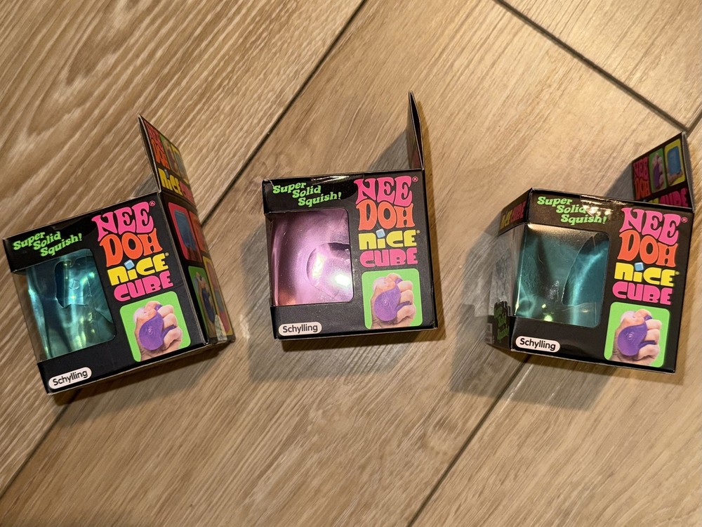 Needoh Nice Cube 3x -Sensory Squeeze Toy with Super Solid Squish - 2.25" Cube