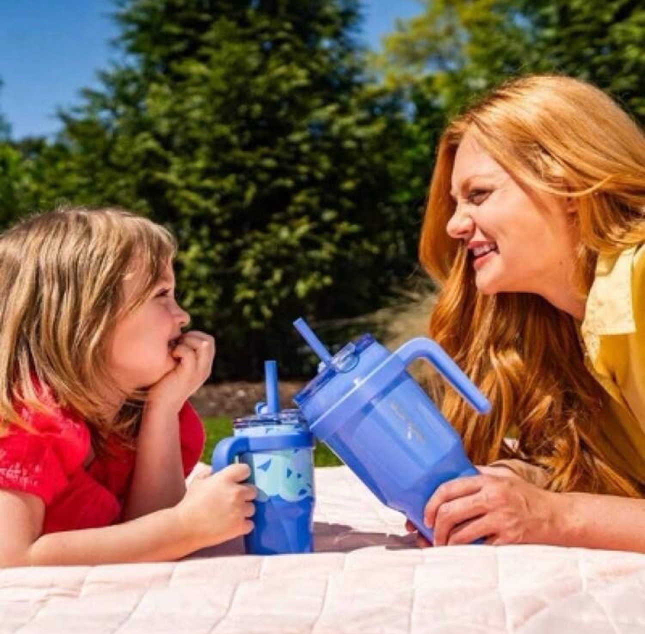 REDUCE 14oz, 2 Stainless Steel Tumbler Spill-Proof with Handle & Straws for Kids