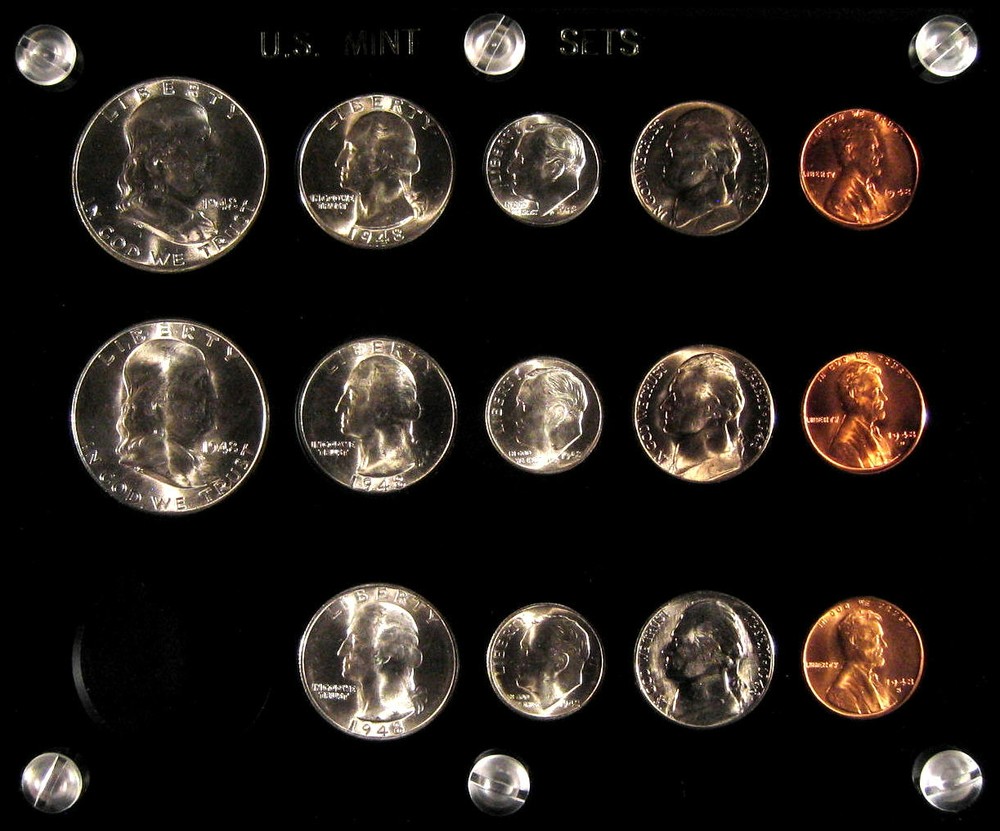 1948 P,D&S U.S. COINS GEM UNCIRCULATED SILVER MINT SET!