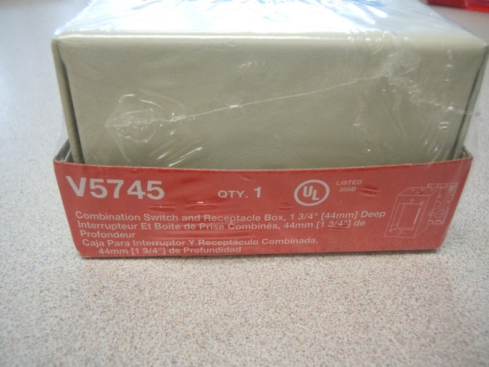 Wiremold Legrand V5745 Comco Switch and Receptacle Box Ivory