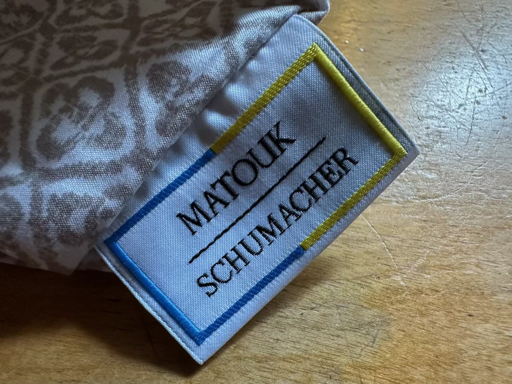Matouk Schumacher Granada Pattern Quilted Pouch - Dune
