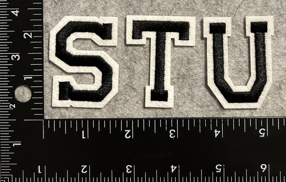 Alphabet Black Embroidered Letter Patch Jacket Hat Iron-on Jersey