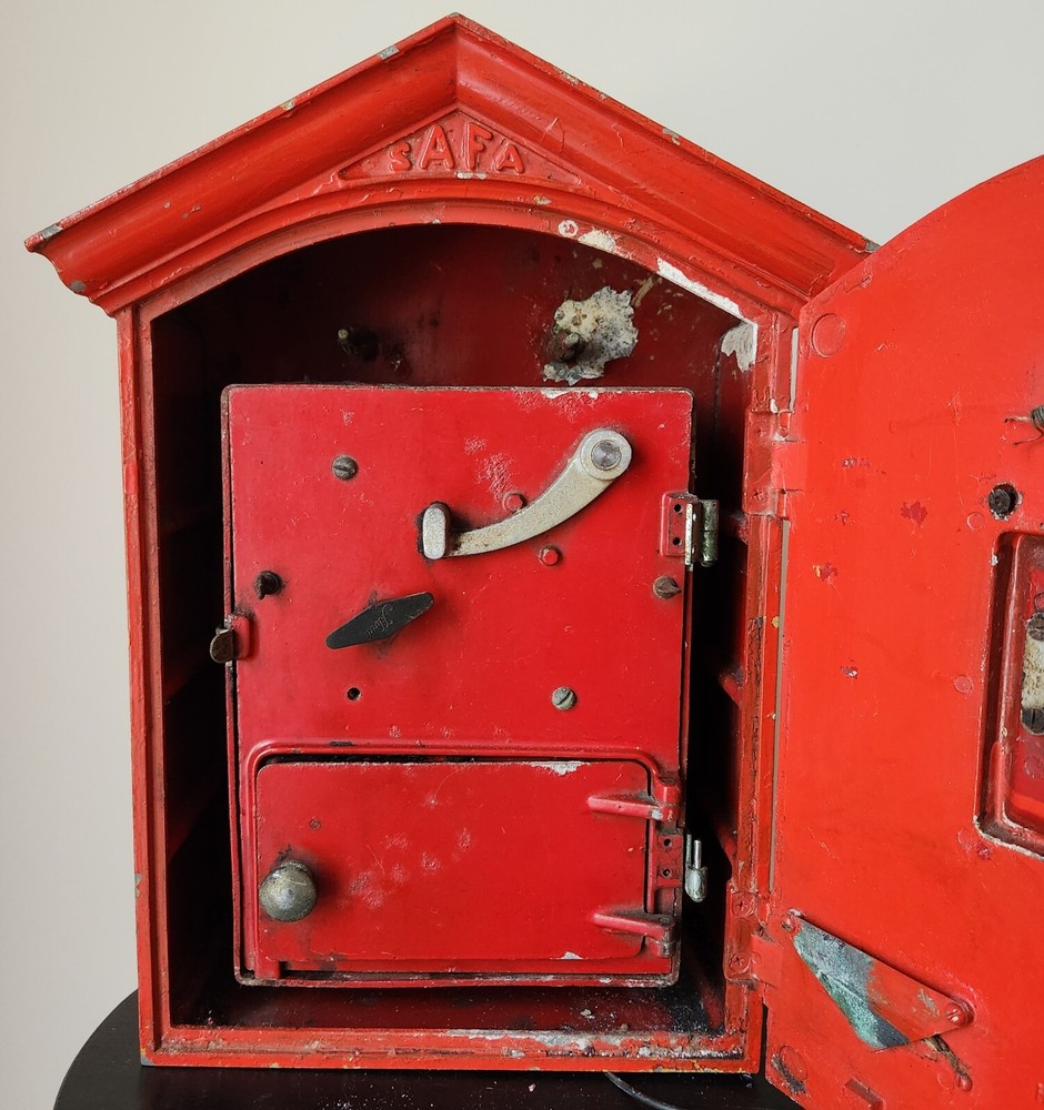 Vintage SAFA Fire Alarm Box For Restoration Matching Code Wheel & Plate #