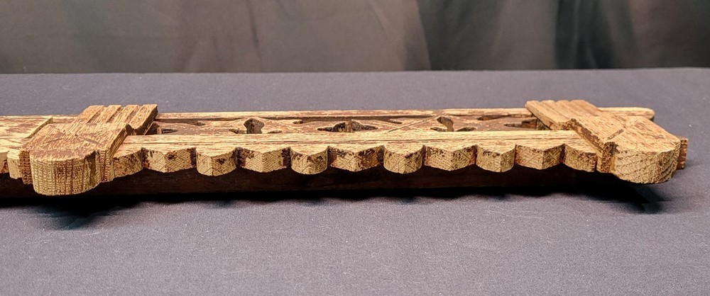 Antique Real Oak Wood Rectangular Dresser Topper Header