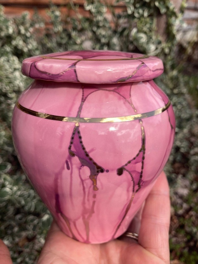 Handmade Ceramic Cremation Urn in Ruby Red, small size for pet ashes, 50 ci