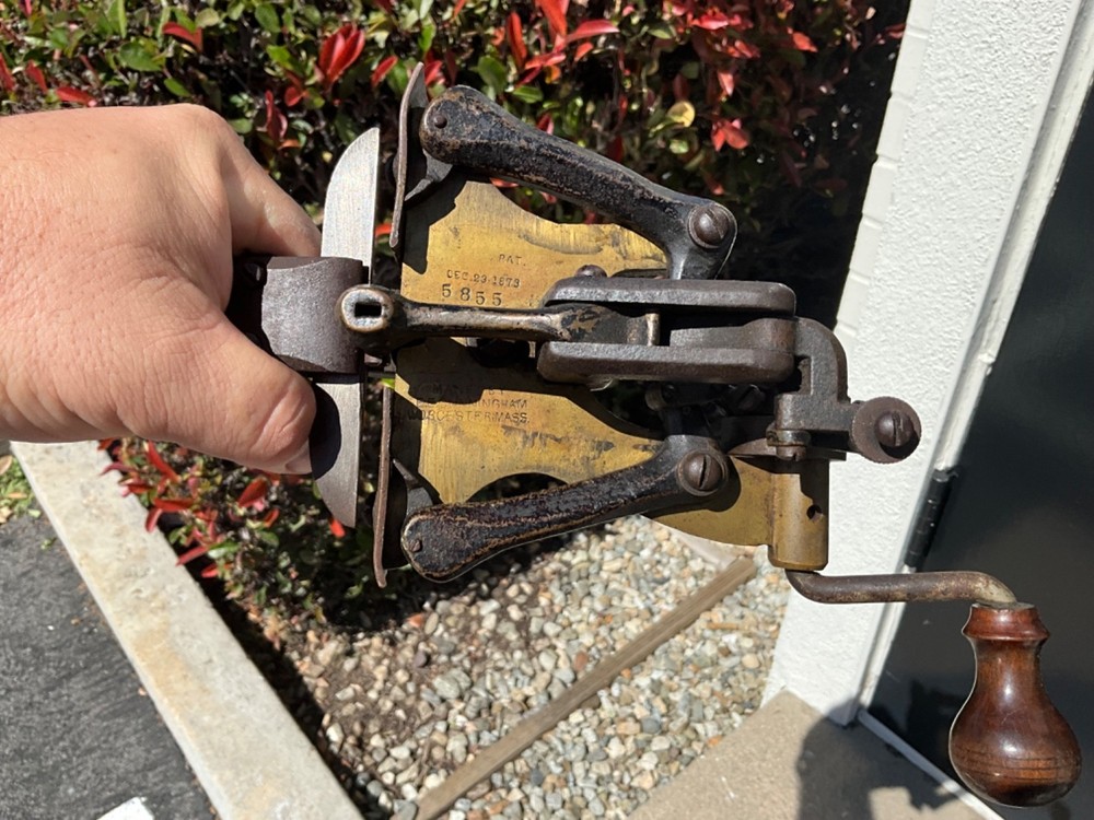 Antique E.E. Cunningham Bandsaw Blade Kerf Setting Tool, Patented 1873