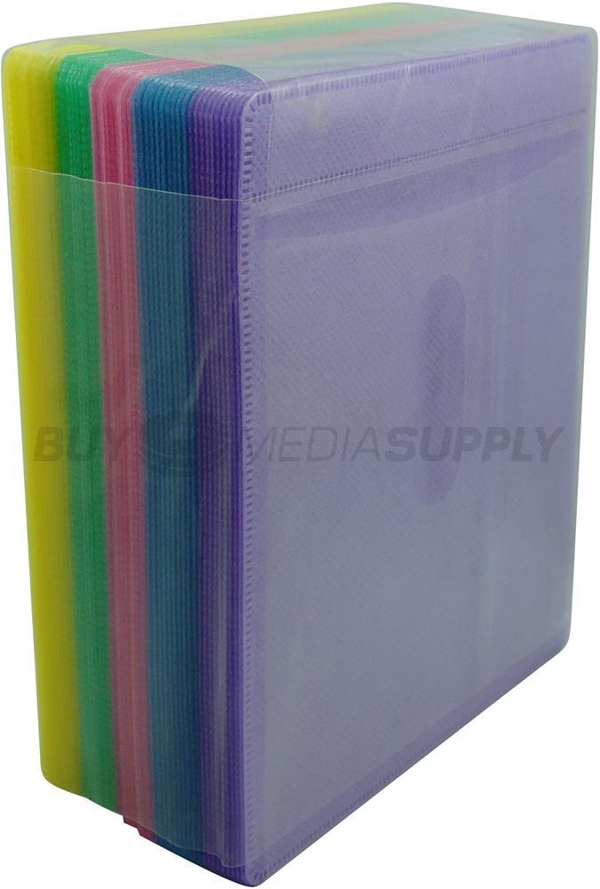 Non woven Multi Color Plastic Sleeve CD/DVD Double-sided Lot