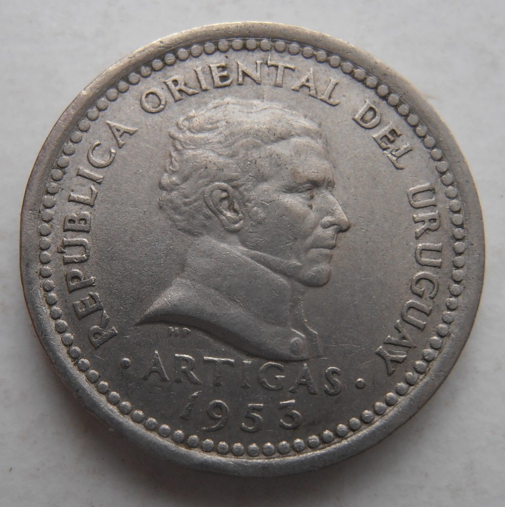 URUGUAY 2 CENTESIMOS 1953