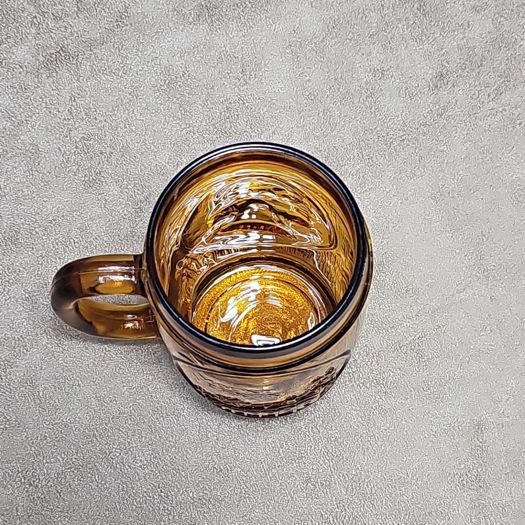 VTG George Washington Mount Vernon amber glass beer mug stein