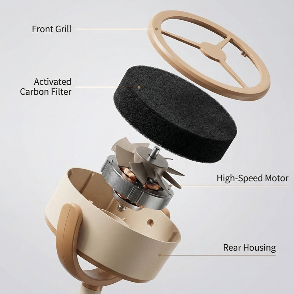 Electric Desktop Range Hood Adjustable Angle Portable Mini Exhaust Fan for BBQ