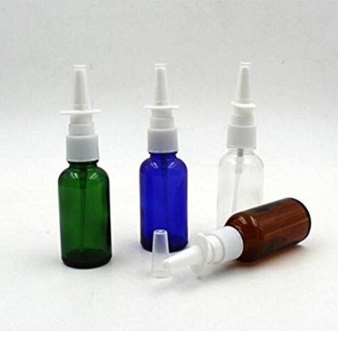 6PCS 30ml Amber Glass Nasal Sprayer Empty Bottle Refillable