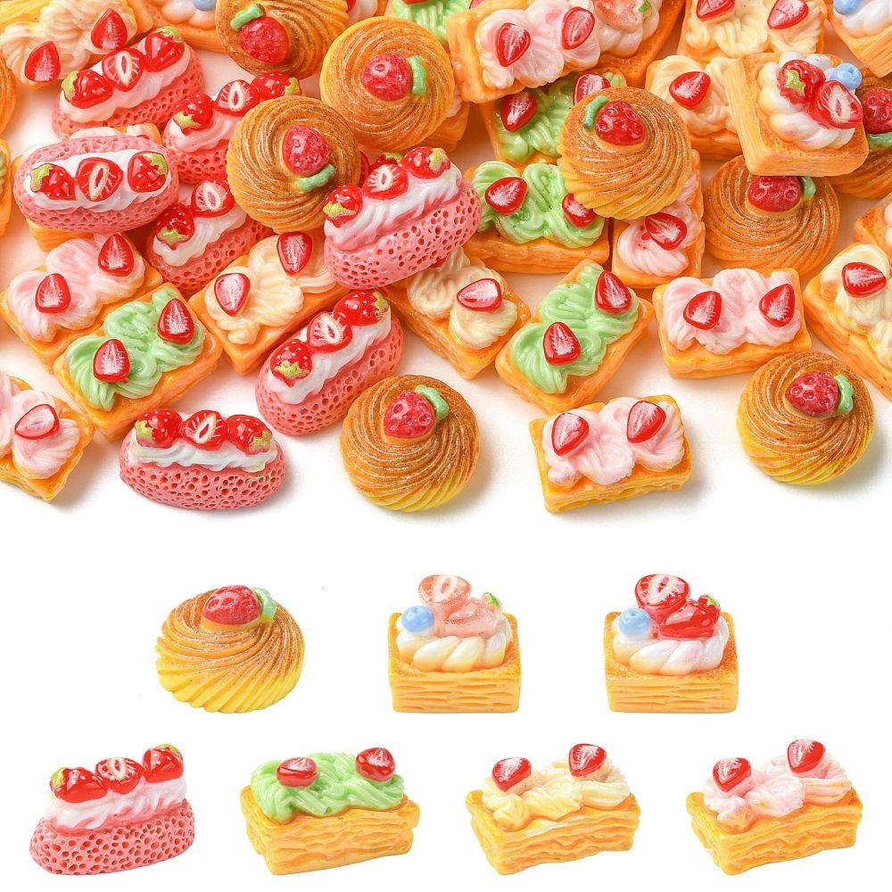 70pcs Resin Display Decotation Landscape Dollhouse Accessories Bread Cake Shape