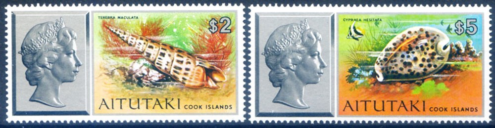 Aitutaki. Definitive. shells. 1975 High Values.