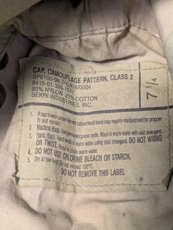 US Military Cap / Desert Camouflage Pattern / Class 2 / Size 7 1/4