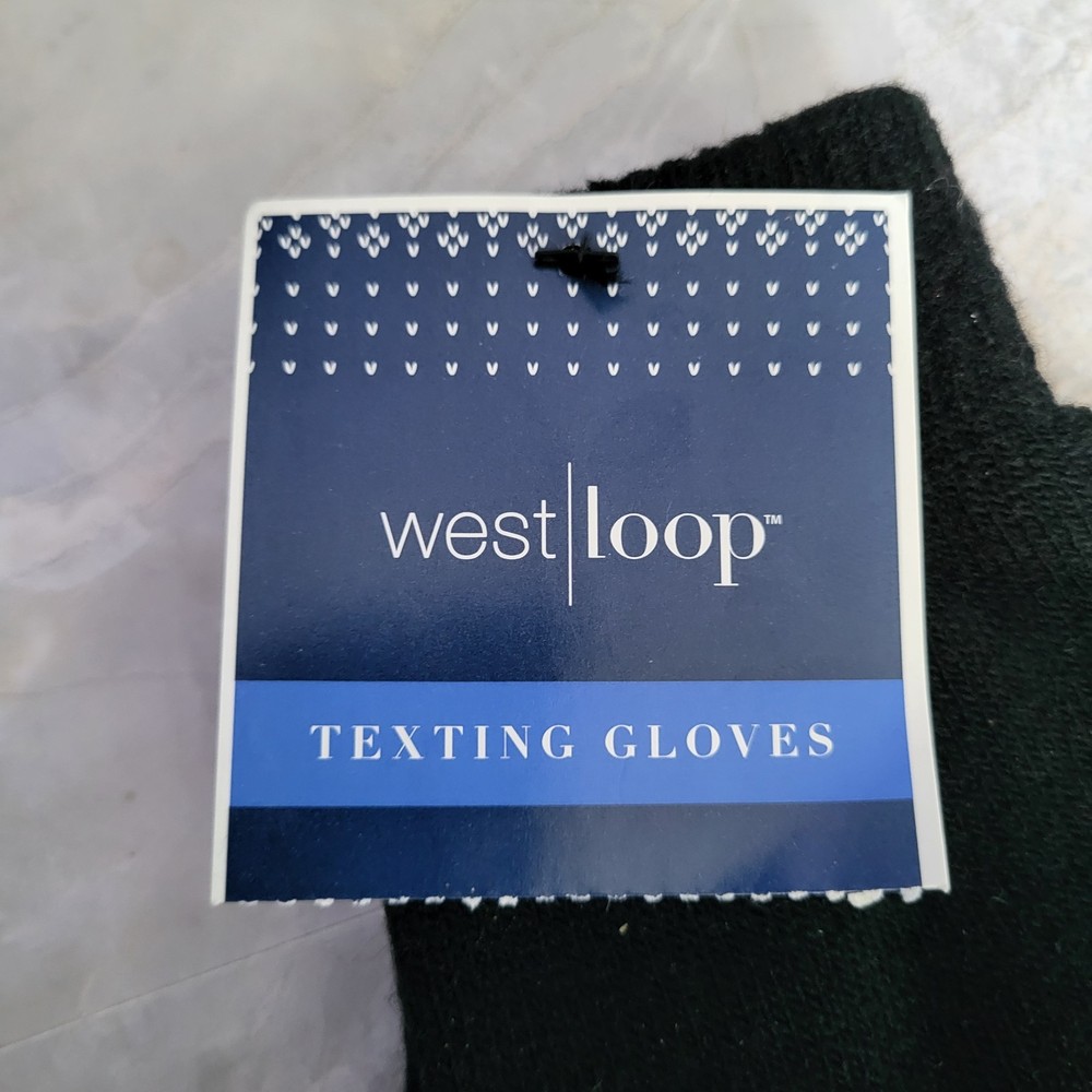 West Loop Black Texting Gloves One Size Fits Most