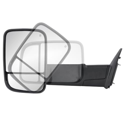 Left and Right Mirrors Compatible with 2009-2018 Black DRL+Temp. Sensor+Puddle