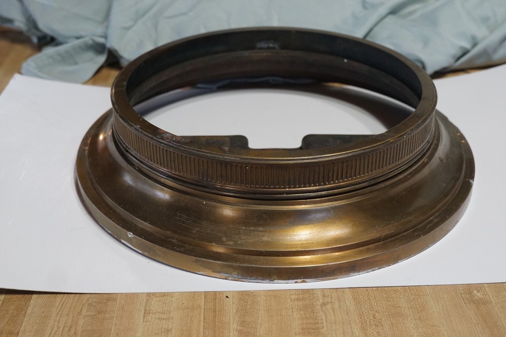 Antique flush mount Brass Lighting fixture with inserted globe (two)