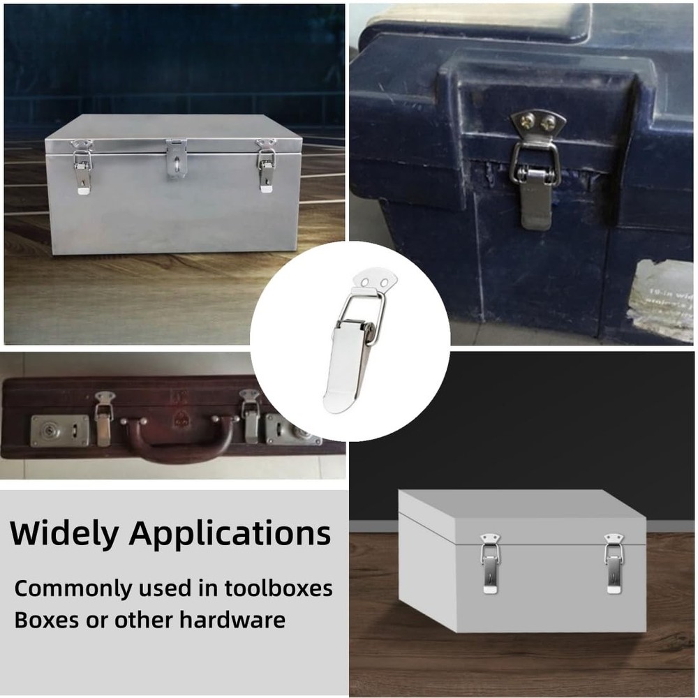 Latch, Stainless Steel Spring Loaded Toggle Silver Catch Hasp