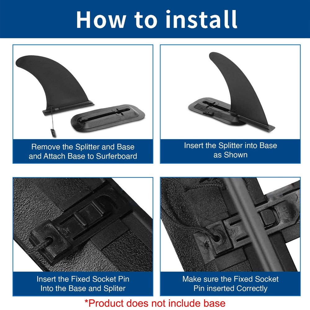 9\ Tail Inflatable Paddle Fin Replacement No-Tools Required To Install New