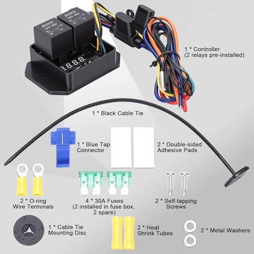 Digital Electric Radiator Fan Controller Switch Kit, Adjustable DC24V