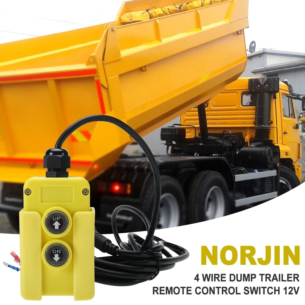 4 Wire Dump Trailer Remote Control Switch for Hydraulic Pump, 12V DC Double Acti