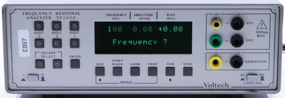 VOLTECH TF2000 FREQUENCY RESPONCE ANALYZER