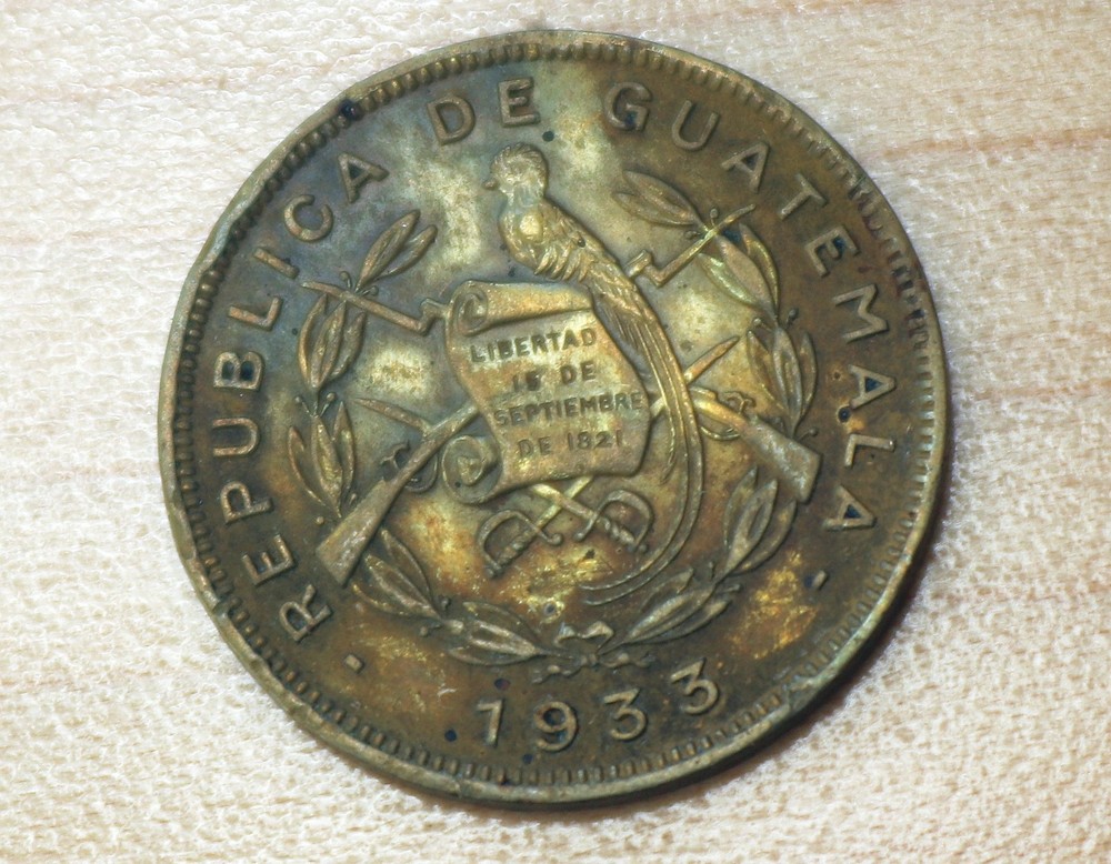 1933 Guatemala 1 Centavo Bent