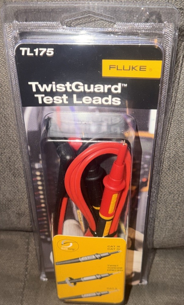 Fluke TI175 Twistguard Test Leads Universal Input Plugs🔌 Extendable Tip Shroud
