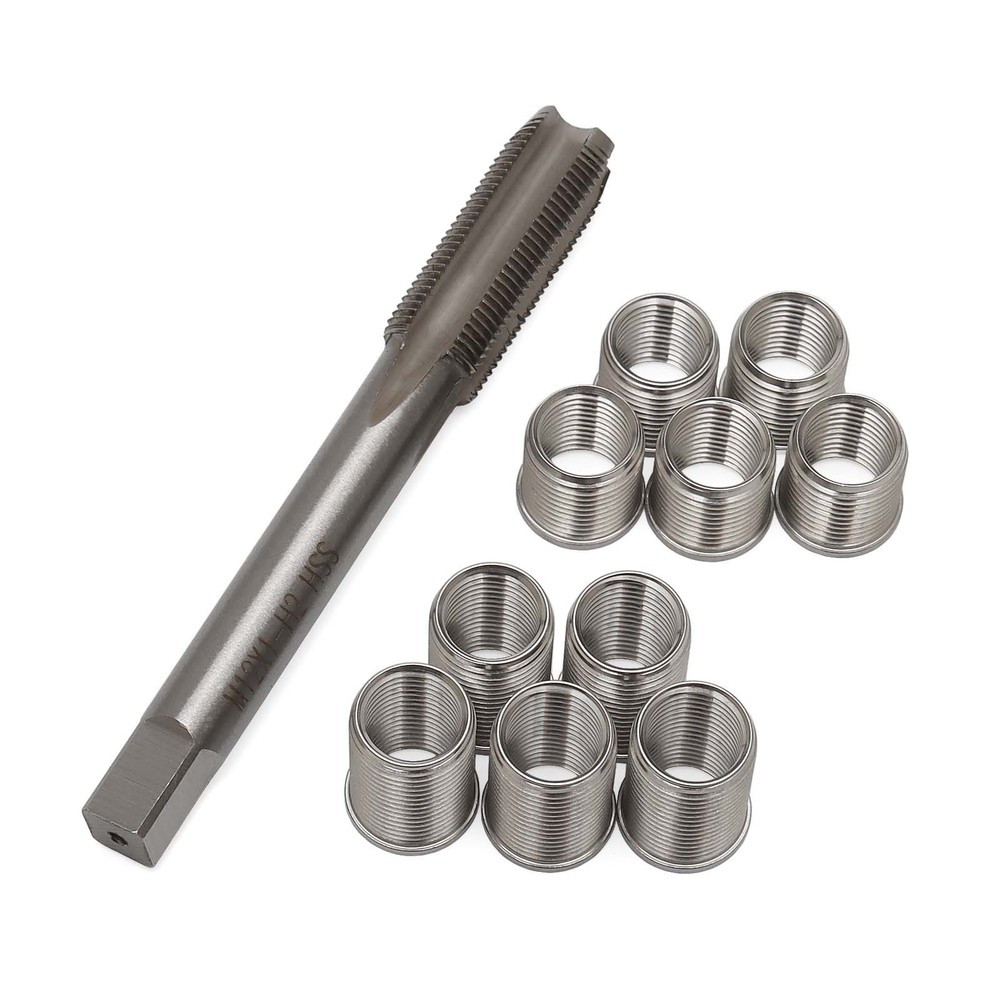 M10 x 1 Universal Spark Plug Thread Repair Tools Kit with Thread Inserts 10 Pack