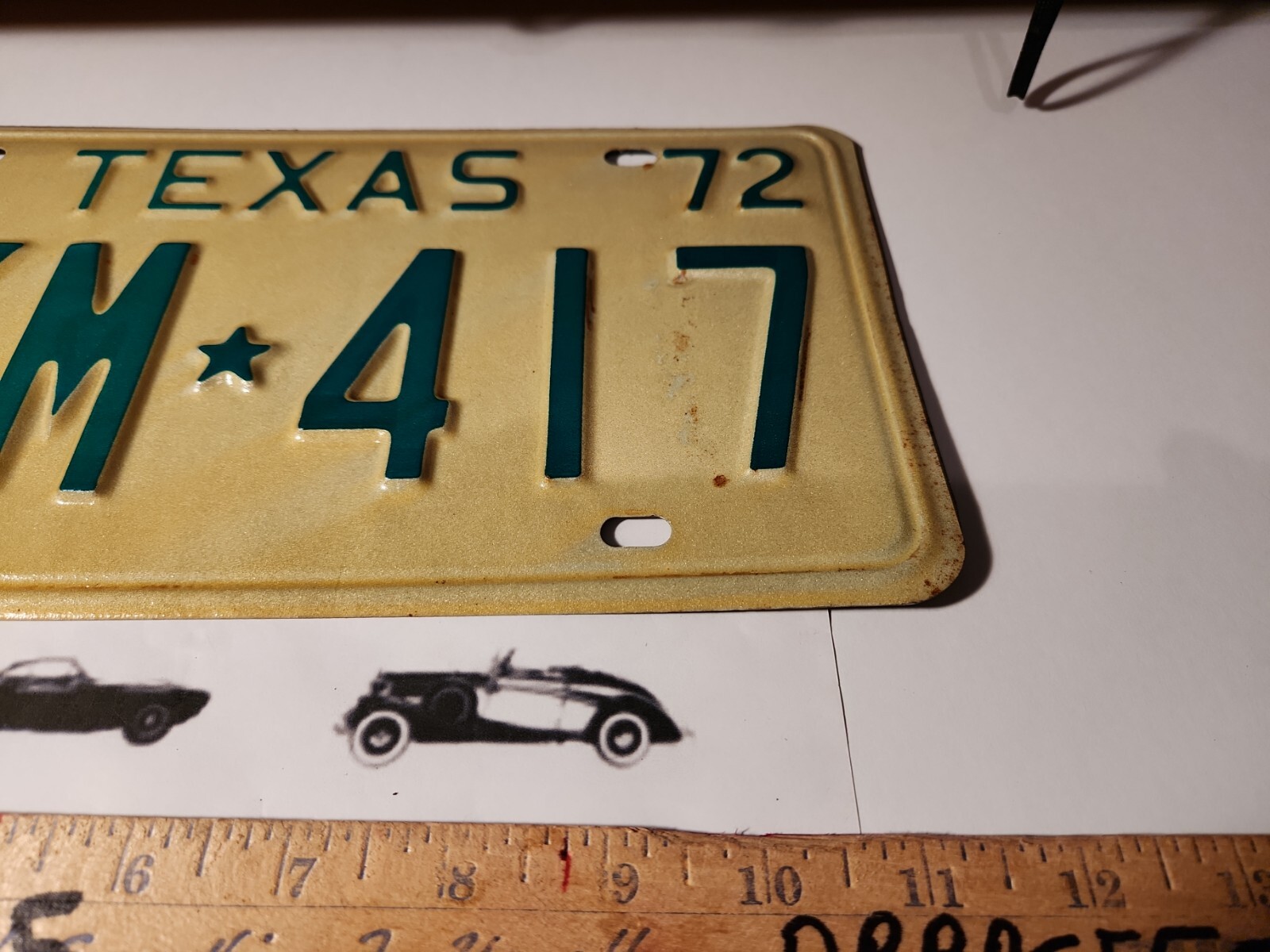 1972 72 Texas License Plate Pair SET VINTAGE ANTIQUE CLASSIC car FKM 417