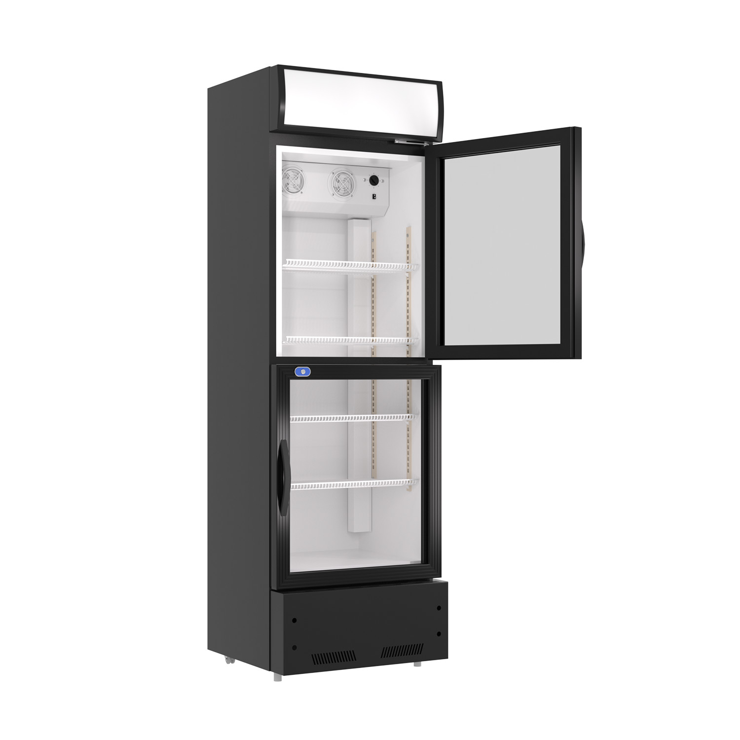 New Commercial 2 Glass Door Cooler Refrigerator Beverage Display Merchandiser