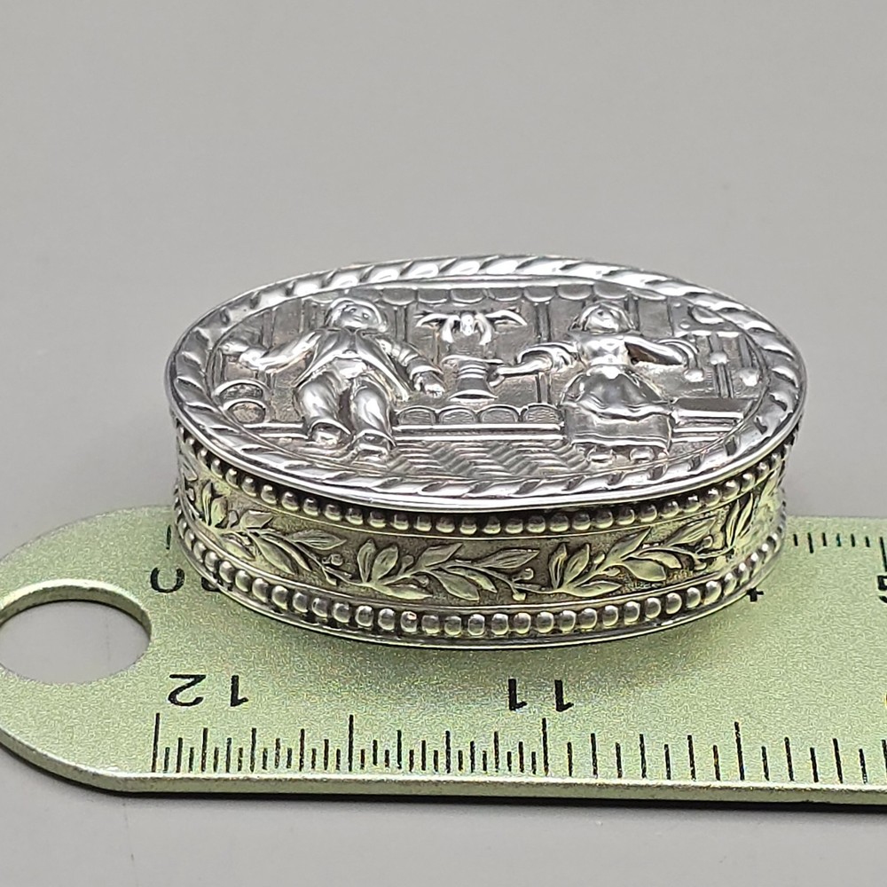 Antique Dutch 800 Silver Pill Box Snuff Box