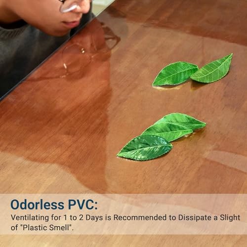 Clear Table Cover Protector Rectangle 42 x 60 Inch, 2.0mm Transparent Plastic