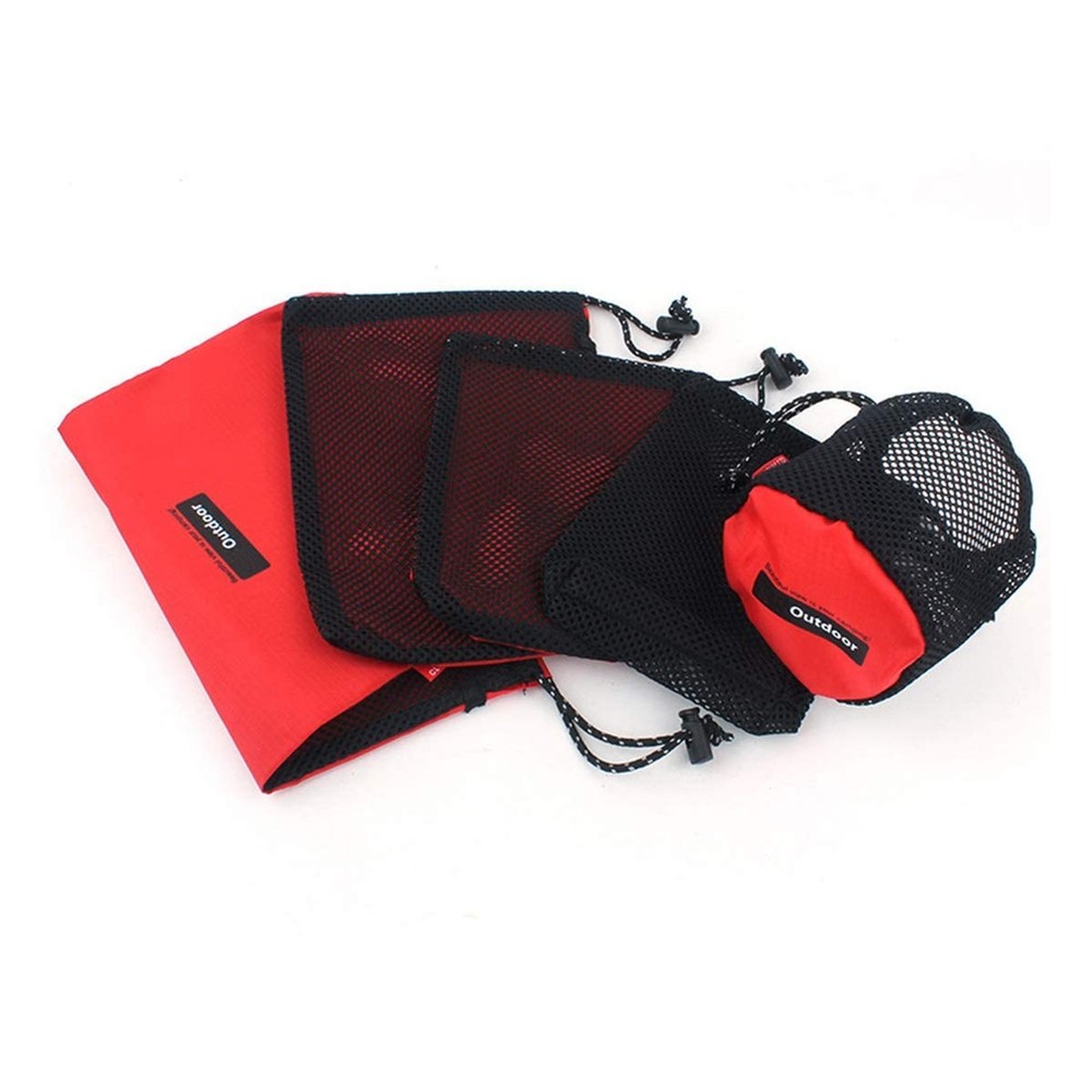 Vikodah Drawstring Bags Nylon Cinch and Ditty Stuff Pouch Medium, Red