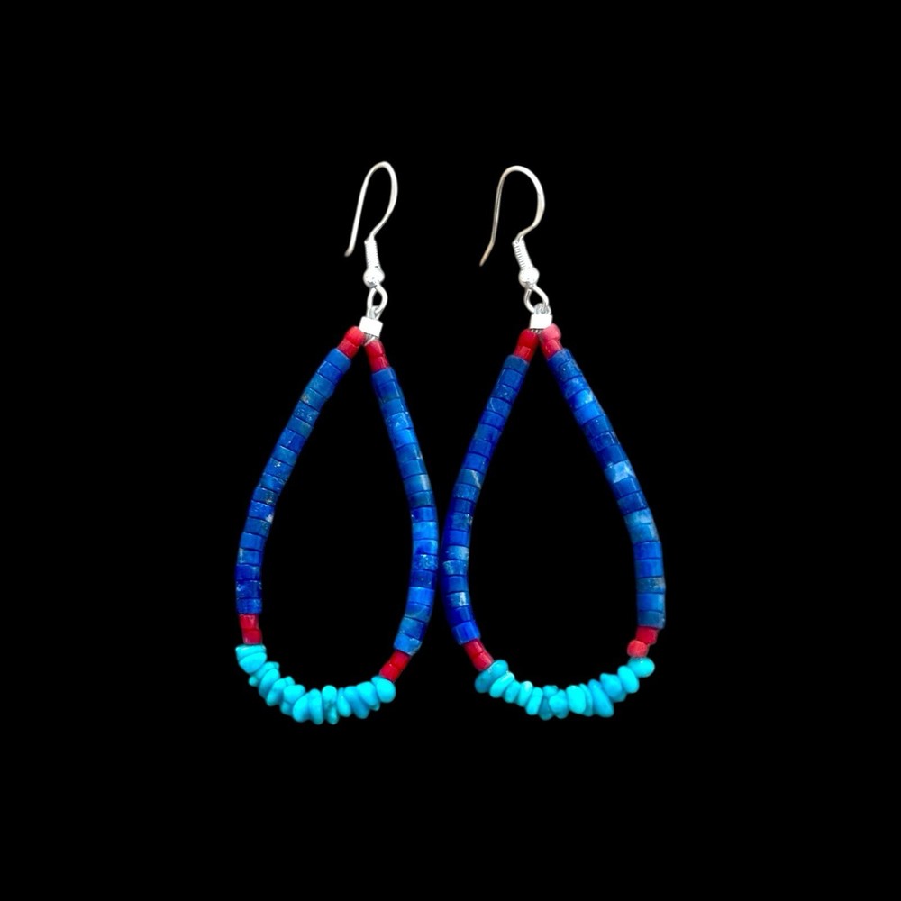 Native American Lapis & Turquoise Earrings