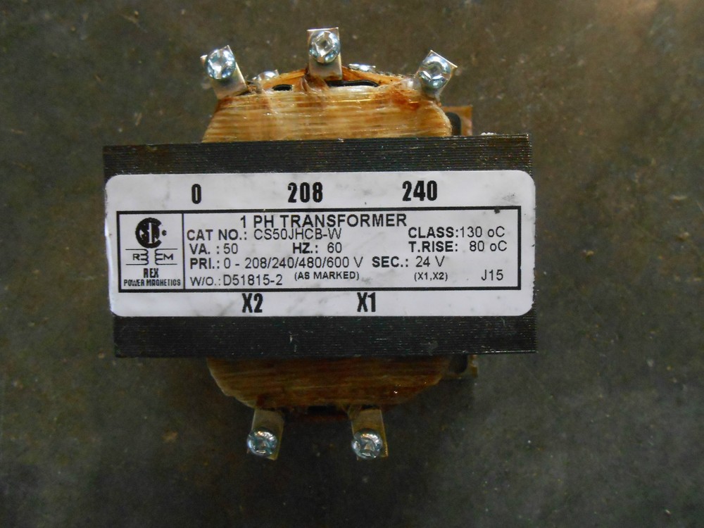 REX TRANSFORMER CONTROL CS50JHCB-W 24Volt (M-6)